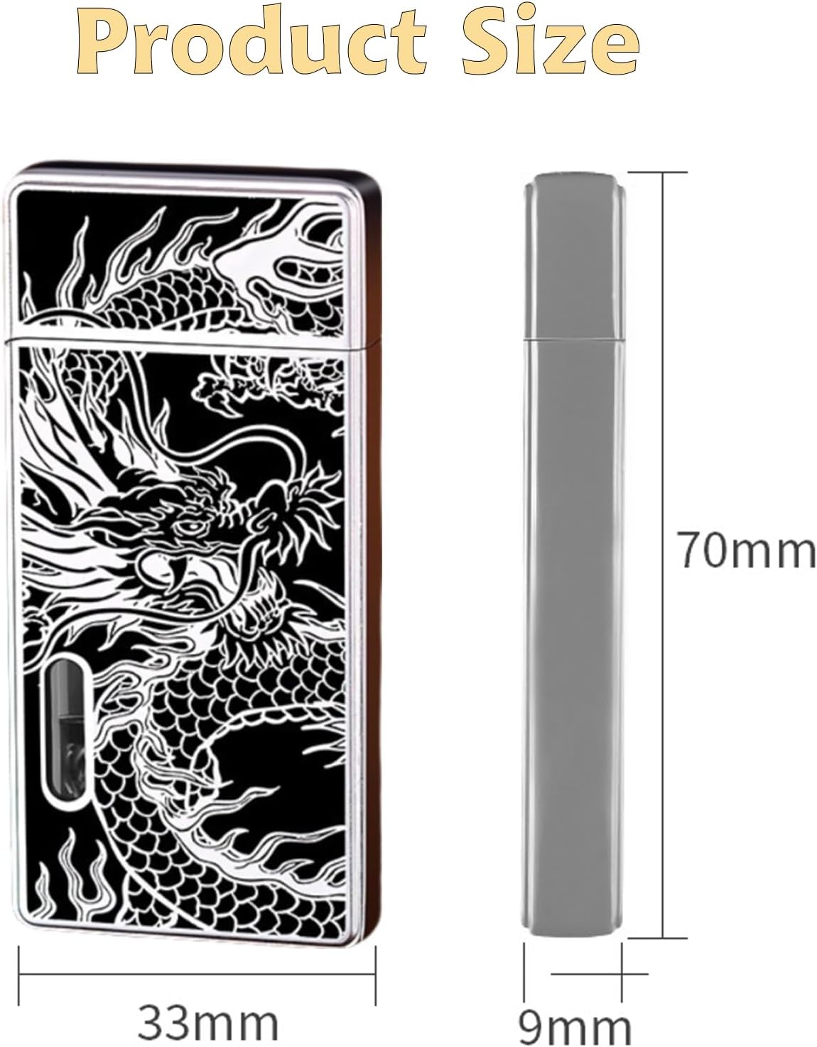 Torch Lighter Butane Refillable, 2 Pack Jet Flame Butane Lighter with Visible Window, Cool Adjustable Jet Flame Dragon Lighter, Great Gifts for Men and Women, Family Use(Without Butane Gas)