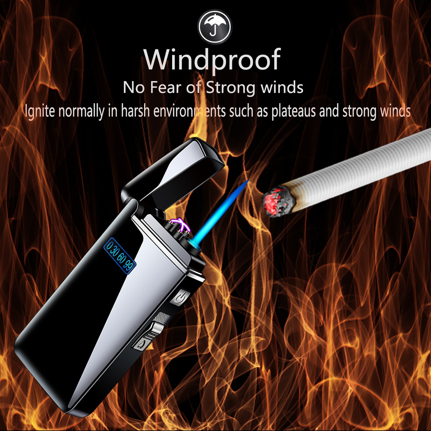 Arc Lighter, Jet Flame Butane Lighter Electric Lighter 2 in 1, USB Rechargeable Lighter,Cigarette lighter  with Windproof Infinity Lighter for Cigar,BBQs,Fireworks ,Candle,Camping