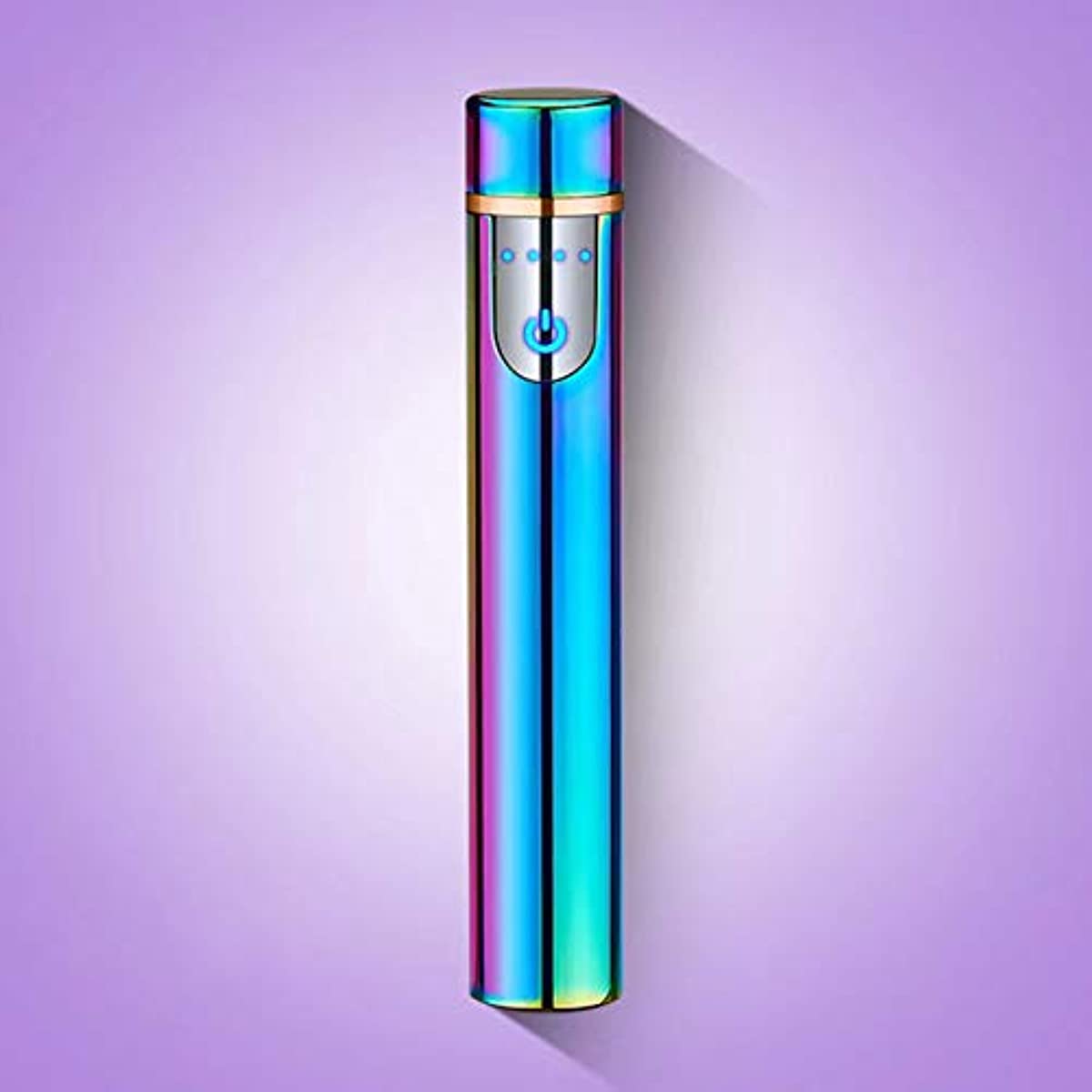 Electronic Lighter, USB Rechargeable Lighter, Mini Cylindrical Strip Flameless Windproof Electric Lighter, Upgrade Smart Fingerprint Ignition Lighter for Indoor Outdoor Cigarette Lighter (Color ice)