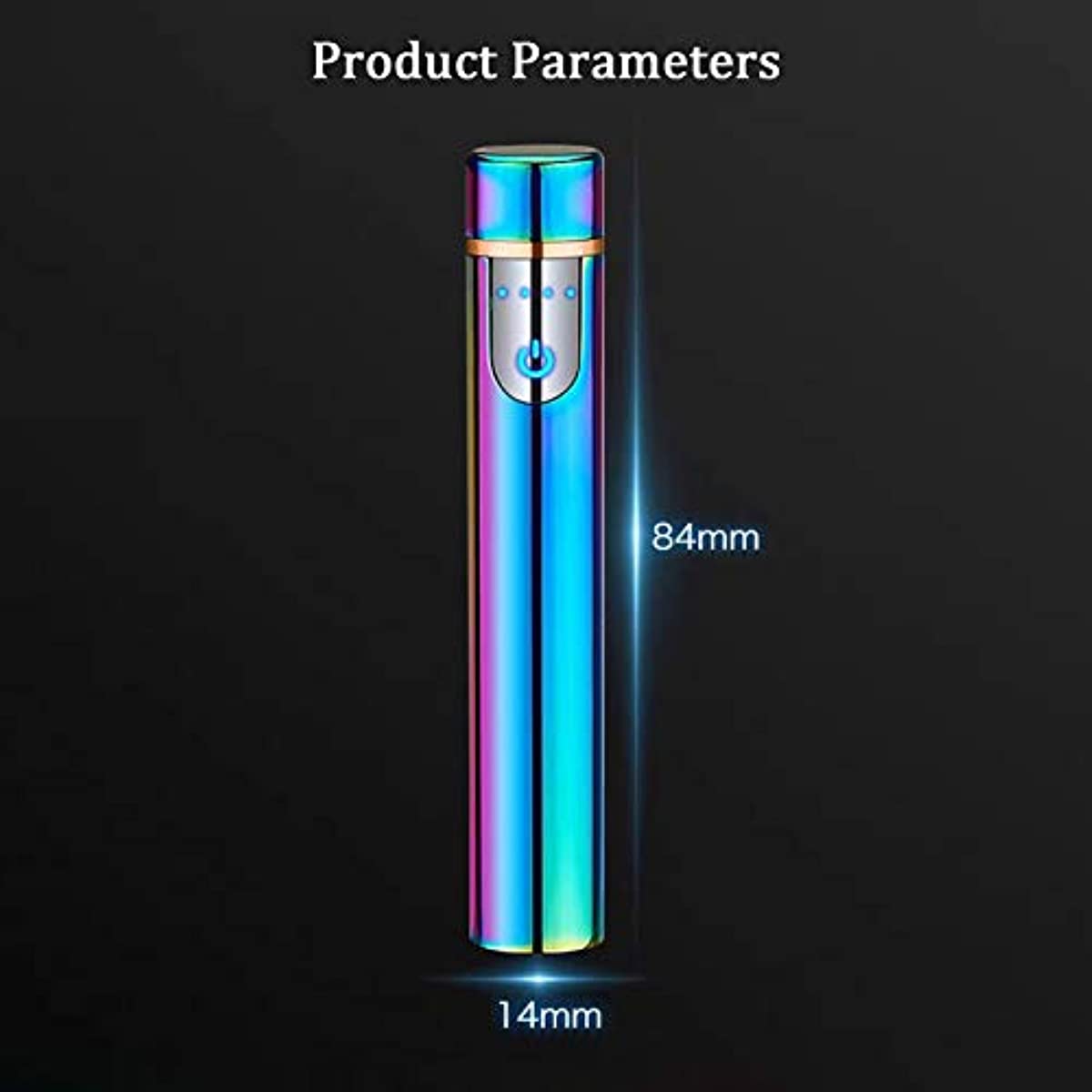 Electronic Lighter, USB Rechargeable Lighter, Mini Cylindrical Strip Flameless Windproof Electric Lighter, Upgrade Smart Fingerprint Ignition Lighter for Indoor Outdoor Cigarette Lighter (Color ice)