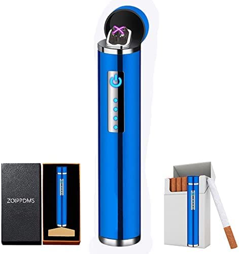 Electronic Lighter, USB Rechargeable Lighter, Mini Cylindrical Strip Flameless Windproof Electric Lighter, Upgrade Smart Fingerprint Ignition Lighter for Indoor Outdoor Cigarette Lighter (Color ice)