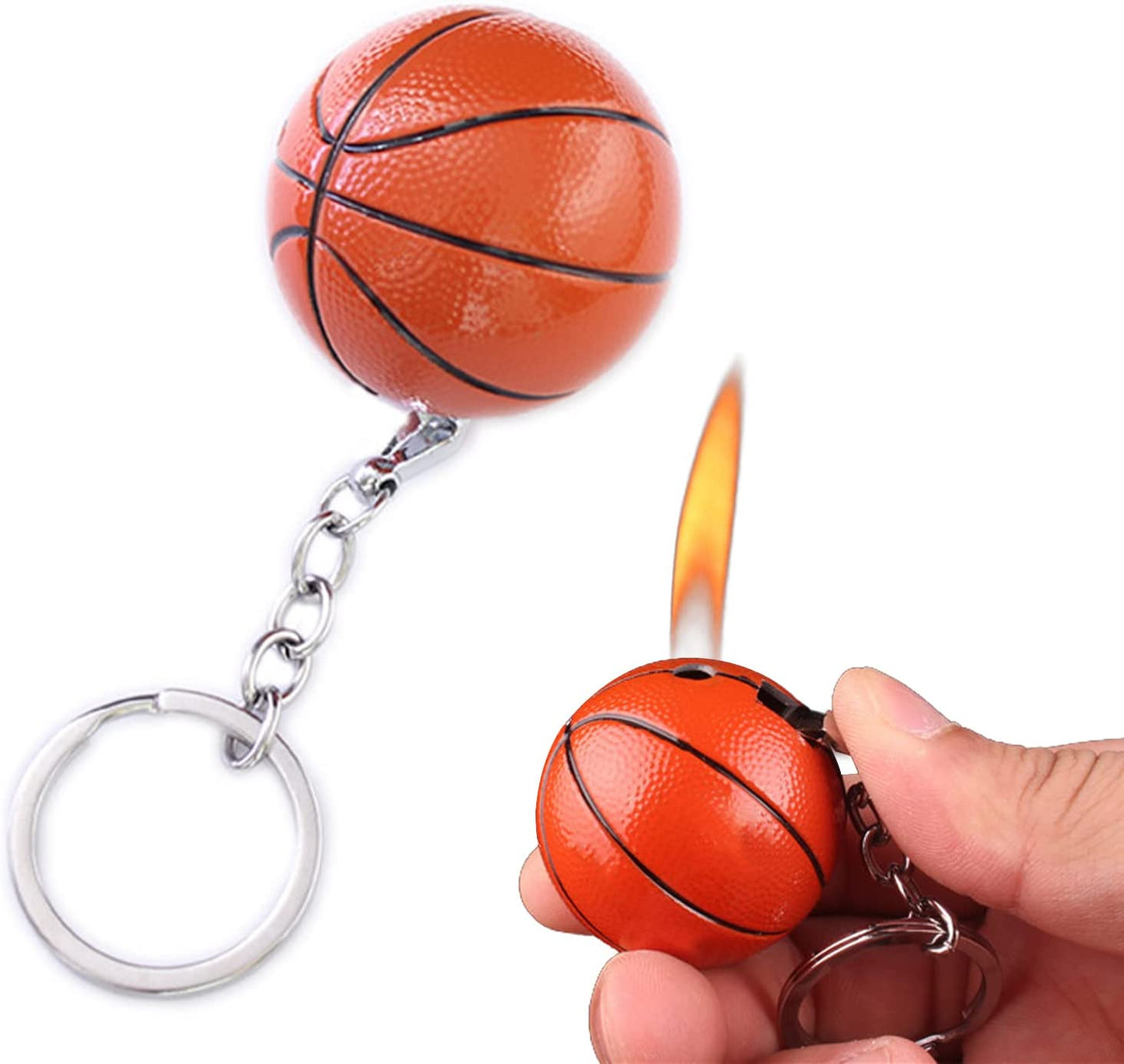 Torch Lighter, Creative Basketball Design Butane Lighter, Windproof Butane Gas Lighter, Cool Adjustable Soft Flame Lighter, Funny Refillable Butane Lighter for Outdoor Indoor(Without Butane)