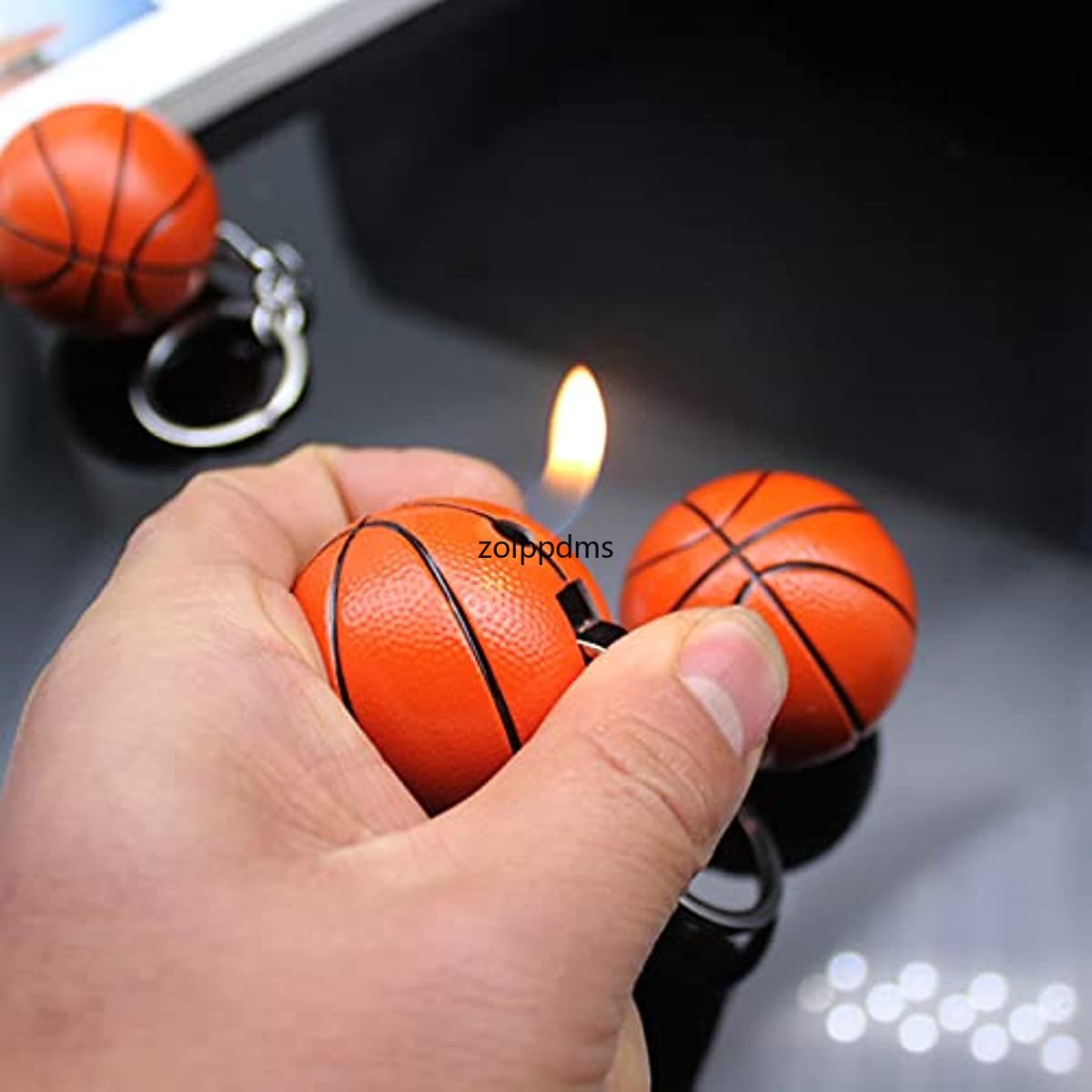 Torch Lighter, Creative Basketball Design Butane Lighter, Windproof Butane Gas Lighter, Cool Adjustable Soft Flame Lighter, Funny Refillable Butane Lighter for Outdoor Indoor(Without Butane)