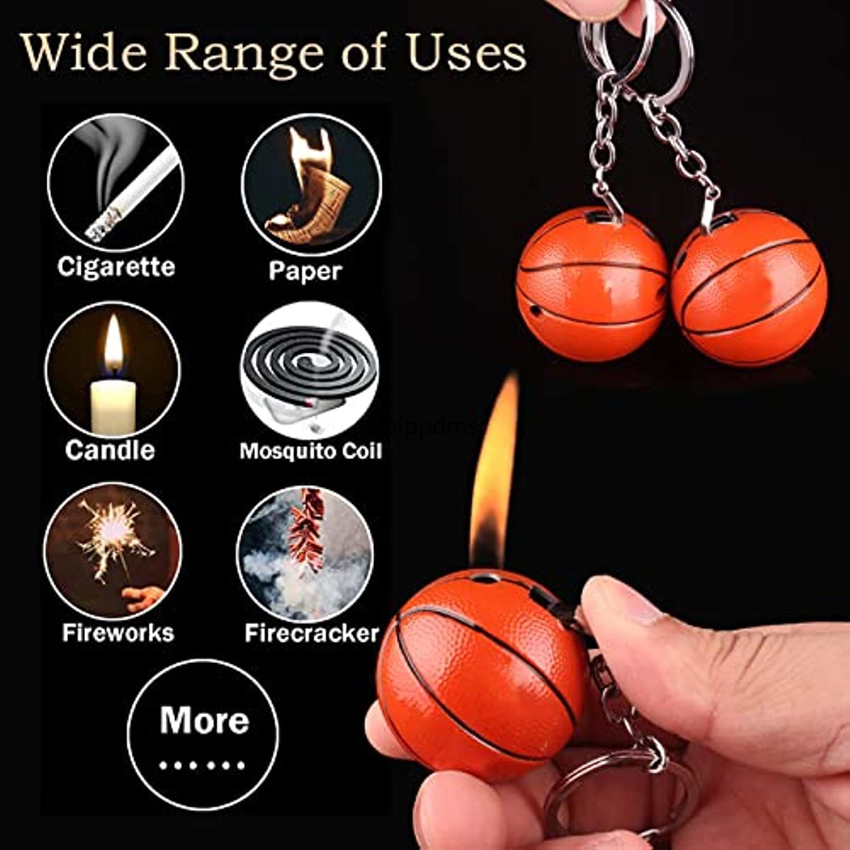 Torch Lighter, Creative Basketball Design Butane Lighter, Windproof Butane Gas Lighter, Cool Adjustable Soft Flame Lighter, Funny Refillable Butane Lighter for Outdoor Indoor(Without Butane)