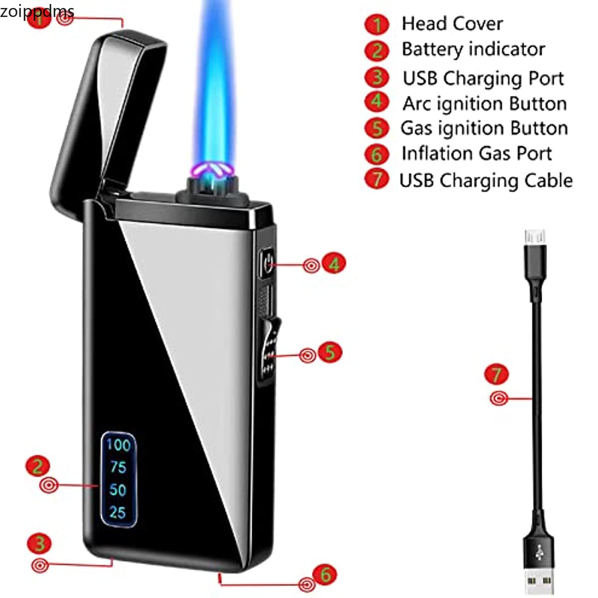 Electric Arc Lighter Jet Flame Torch Lighter 2 in 1,USB Rechargeable Lighter with Windproof Infinity Lighter Refillable Butane Cycle Charge Lighter Cool Lighter for Outdoor Indoor (Rainbow Ice)