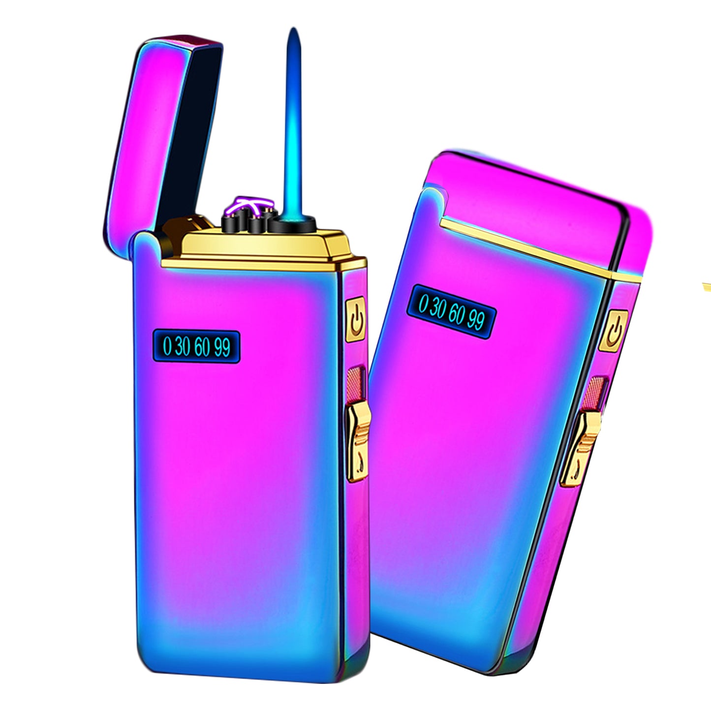 Arc Lighter, Jet Flame Butane Lighter Electric Lighter 2 in 1, USB Rechargeable Lighter,Cigarette lighter  with Windproof Infinity Lighter for Cigar,BBQs,Fireworks ,Candle,Camping