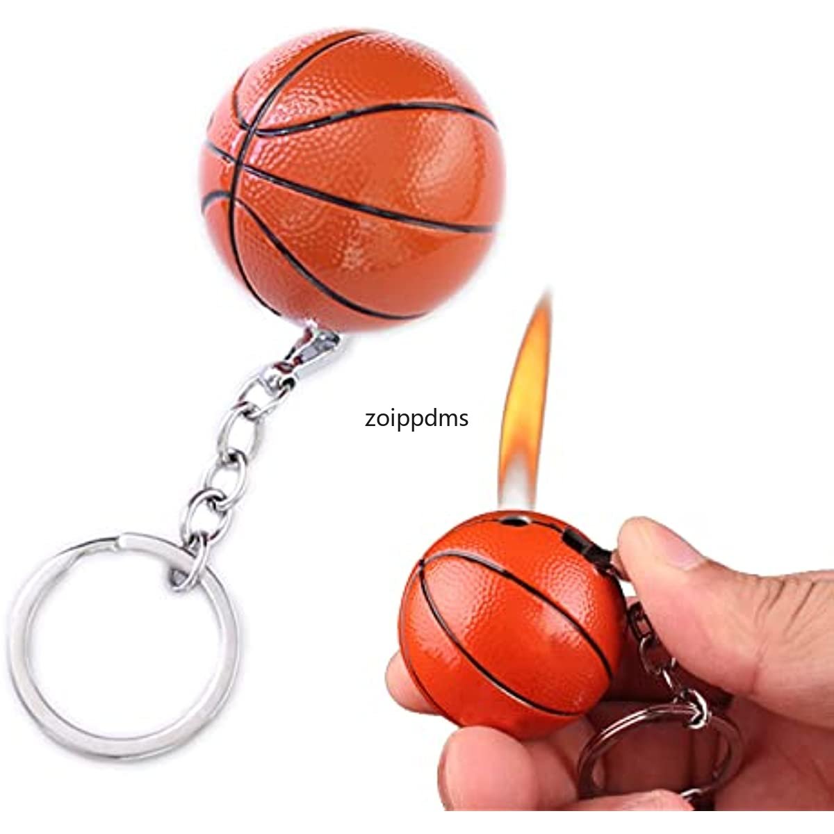 Torch Lighter, Creative Basketball Design Butane Lighter, Windproof Butane Gas Lighter, Cool Adjustable Soft Flame Lighter, Funny Refillable Butane Lighter for Outdoor Indoor(Without Butane)